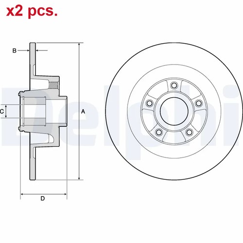 Pcs rear brake - brake, rotors